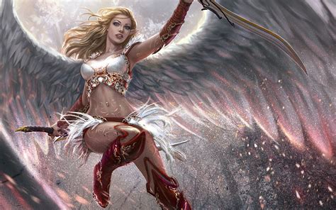 Wallpaper Anime Wings Angel Realistic Mythology Screenshot