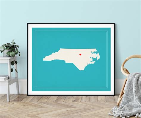 Custom North Carolina Art Personalized Nc State Art Etsy
