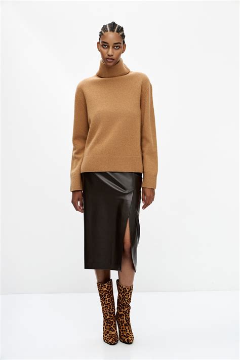 Юбка карандаш из искусственной кожи темно коричневый цвет Lime Fashion Shopping Sweater Dress