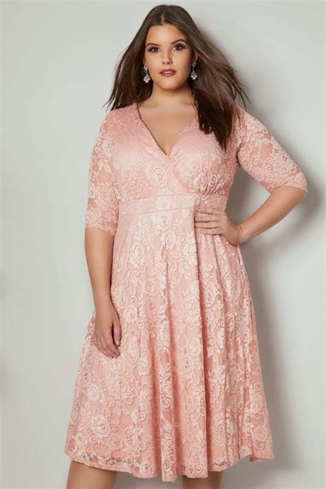 Pink Wrap Dress Plus Size Attire Plus Size