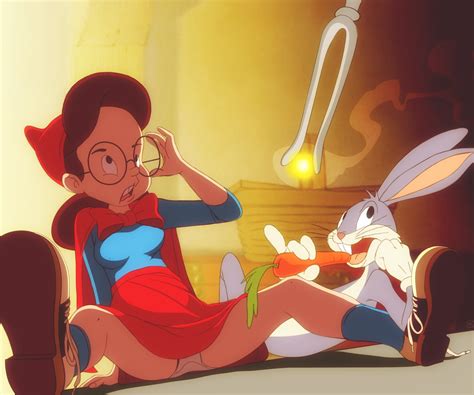 Rule 34 Anthro Bowtie Bugs Bunny Carrot Clothed Duo Female Glasses Gloves Human Little Red