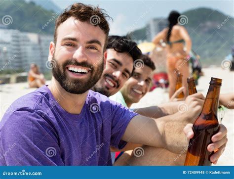Caucasian Guy At Party At Beach Stock Photo Image Of Beach Adult