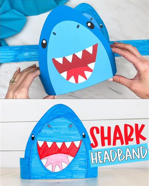 Summer Is Coming Up Soon Save This Easy Shark Headband Craft For Kids