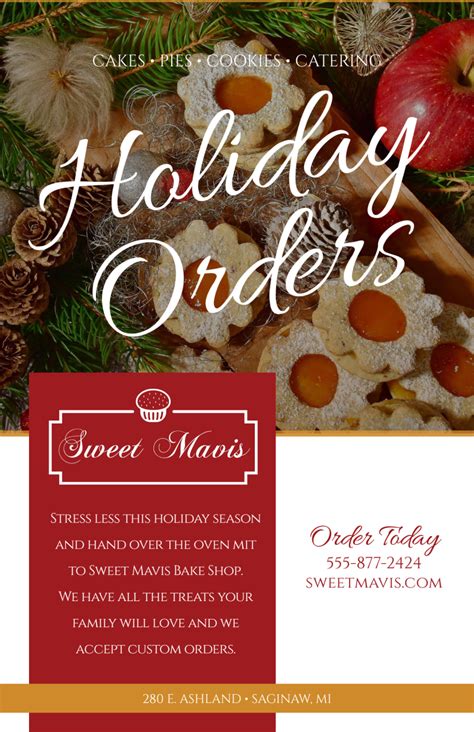 Holiday Orders Bakery Poster Template Mycreativeshop