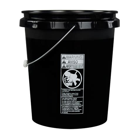 Economy Black 5 Gallon Bucket Us Plastic Corp