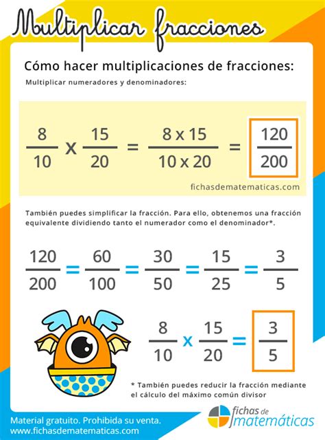 Multiplicar Fracciones Ejercicios De Multiplicaciones Gratis En Pdf