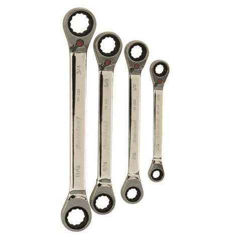 Duralast Sae Double Offset Ratcheting Wrench Set 4 Piece