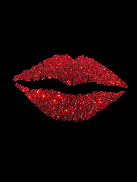 Red Sexy Lips Rhinestone Iron On Heat Transfer Etsy
