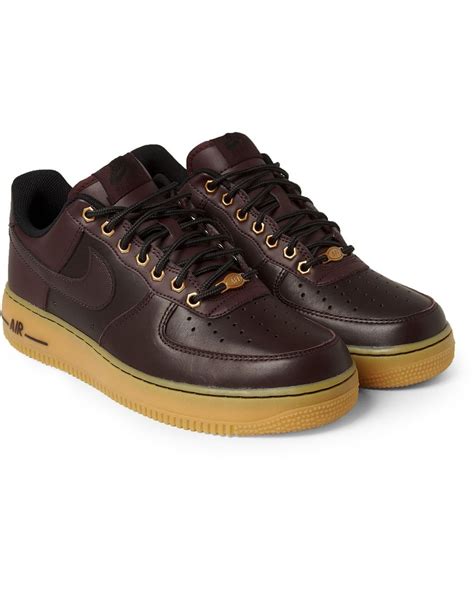 Nike Air Force 1 Leather Sneakers In Brown For Men Lyst