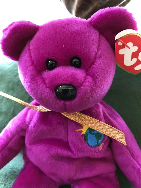 Ty Beanie Babies Millennium Purple Bear Collectible Toys Etsy Baby
