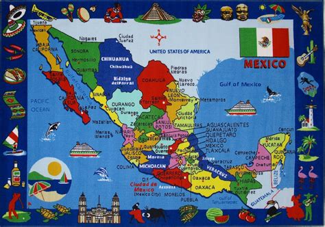 Map Of Mexico For Kids Tourist Map Of English