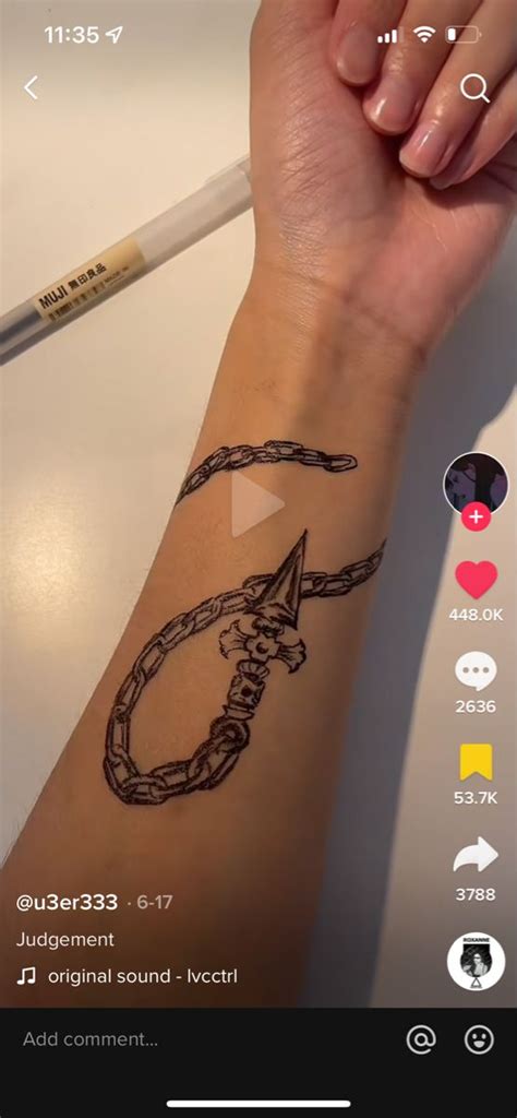 Kurapika Judgement Chain Tattoo In Chain Tattoo Hand Tattoos