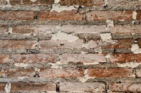 Old Brick Wall Texture Painted Distressed Wall Surface Background