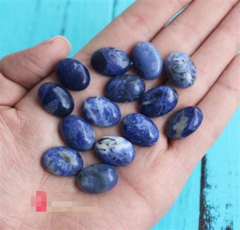 30pcs Lot 13x18mm Natural Oval Cabochon Blue Veins Stone Beads Oval