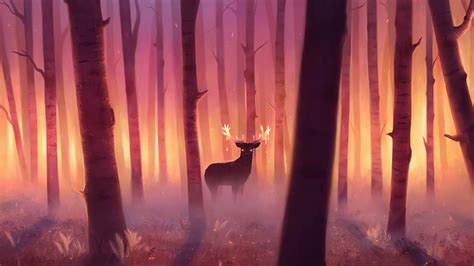Reindeer Magical Forest 4k Wallpaperhd Artist Wallpapers4k Wallpapers