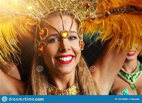 Brazilian Women Dancing Samba At Carnival Stock Image Image Of Samba
