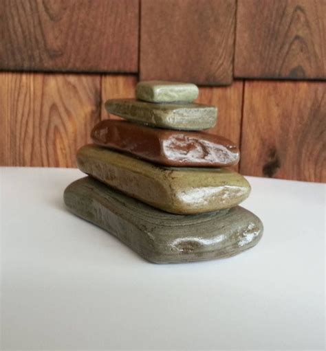 Rock Cairn Stacked Natural River Stone Zen Garden Pile Stone Etsy