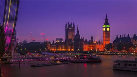 London Skyline At Night With Big Ben Houses Of Parliament Westminster