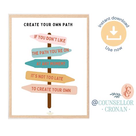 Create Your Own Path Poster Positive Print Positivity Etsy Australia