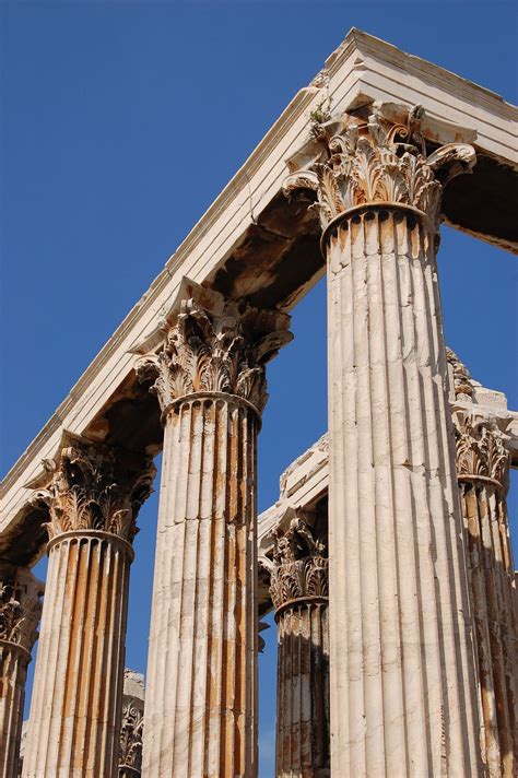 Templo De Zeus Olímpico Atenas De Orden Corintio Arquitectura De
