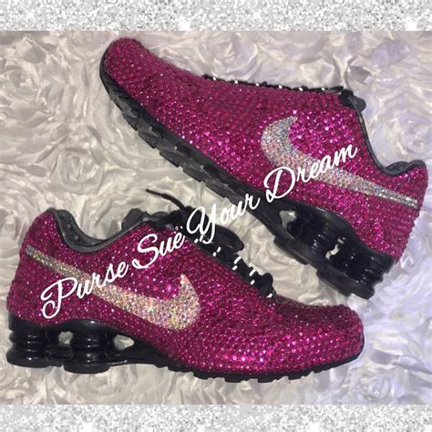 Pink Crystal Rhinestone Designed Nike Shox Shoes Swarovski Etsy