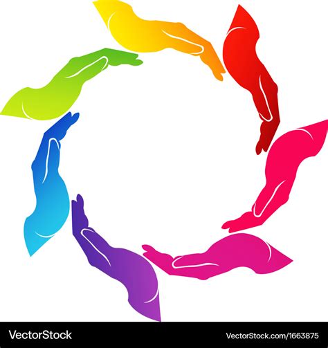 Hands Helping Colorful Logo Royalty Free Vector Image