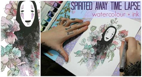 Spirited Away Time Lapse In Watercolour Ink Watercolor And Ink Watercolor Watercolor Video