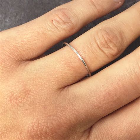 1mm Thin Sterling Silver Stacking Ring Slim Wedding Band Etsy
