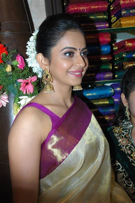 Rakul Preet Photos In White Saree At South India Shopping Mall Launch In 2024 Indian Beauty