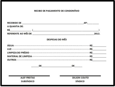 Exemplo De Recibo De Pagamento De Condominio Novo Exemplo