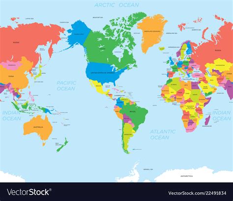 American Map Of The World Map Vector