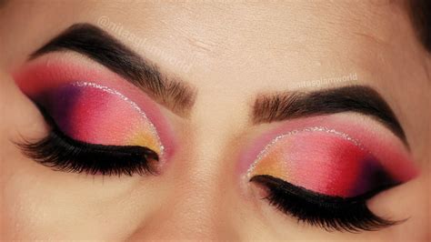 Colourful Half Cut Crease Indian Bangladeshi Bridal Eye Makeup Tutorial