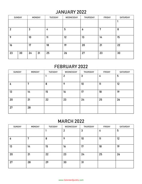3 Month Calendar 2022 Printable Printable Word Searches