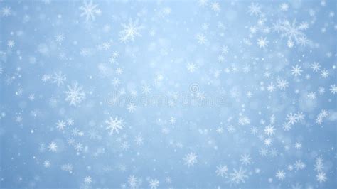 Christmas Background With Falling Snowflakes On Blue Sky Vector Stock