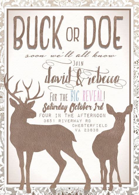 And being told you have nothing to look forward to because being a mommy is the best your life is ever going to get., ugh. Buck or Doe Gender Reveal Party Invitation by LaughingWillowDesign | Gender reveal party ...