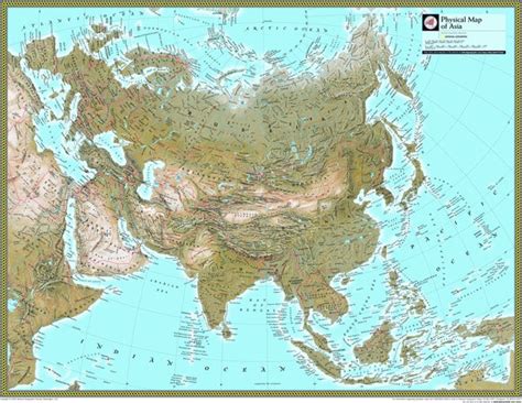 Asia Physical Wall Map By National Geographic Mapsales Gambaran