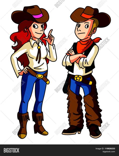 Cowboy Couple Vector And Photo Free Trial Bigstock