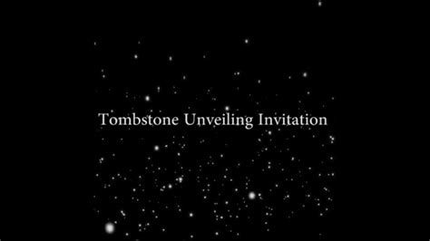 Examples Of Tombstone Unveiling Invitations