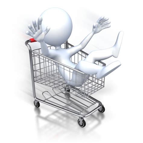 Stick Figure Riding Shopping Cart Great Powerpoint Clipart For