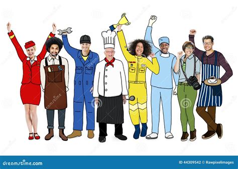 Group Of Diverse Multiethnic People With Different Jobs Stock Photo