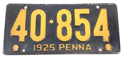 Lot - 1925 Pennsylvania License Plate