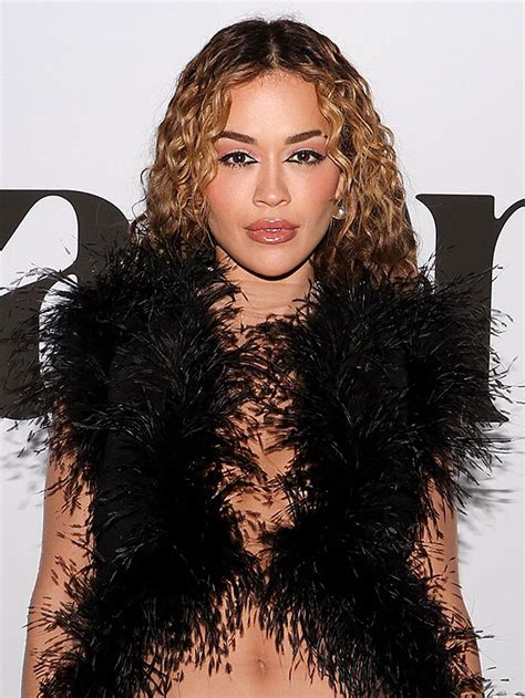 Rita Ora In Sheer Dress With Black Underwear For Pre Grammy Party