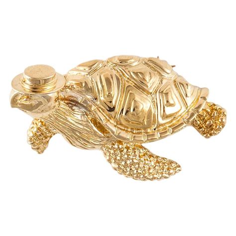 Tiffany And Co Gold Turtle Pin With Sapphire Eyes At 1stdibs