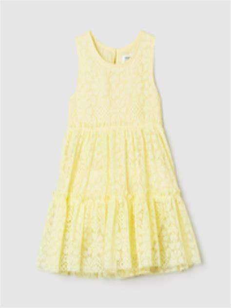 Buy Max Yellow Floral A Line Tiered Dress Dresses For Girls 17725458