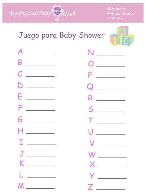 Baby Shower Games In Spanish My Practical Baby Shower Guide Baby