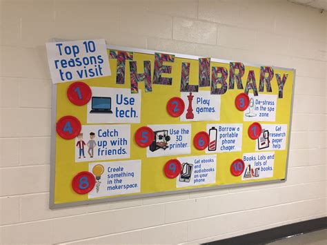 September School Library Bulletin Board Top Ten Reasons To Visit The