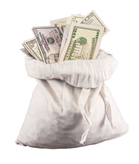 Many Us Dollar Bills Or Notes With Money Bags Stock Image Image Of