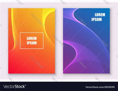 Colorful Flyer Template Design With Glowing Waves Vector Image