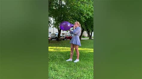 sexy girl gina blow to pop balloons 1 youtube