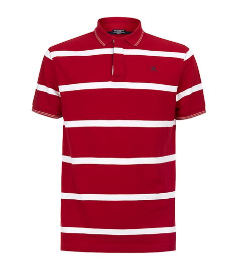 Hackett Striped Polo Shirt In Red For Men Lyst